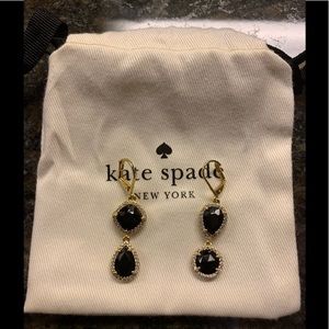 Kate Spade new black crystal earrings